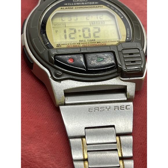 Casio A-V3 LCD digital voice recorder watch 1589 Runs Working Vintage - Picture 6 of 14